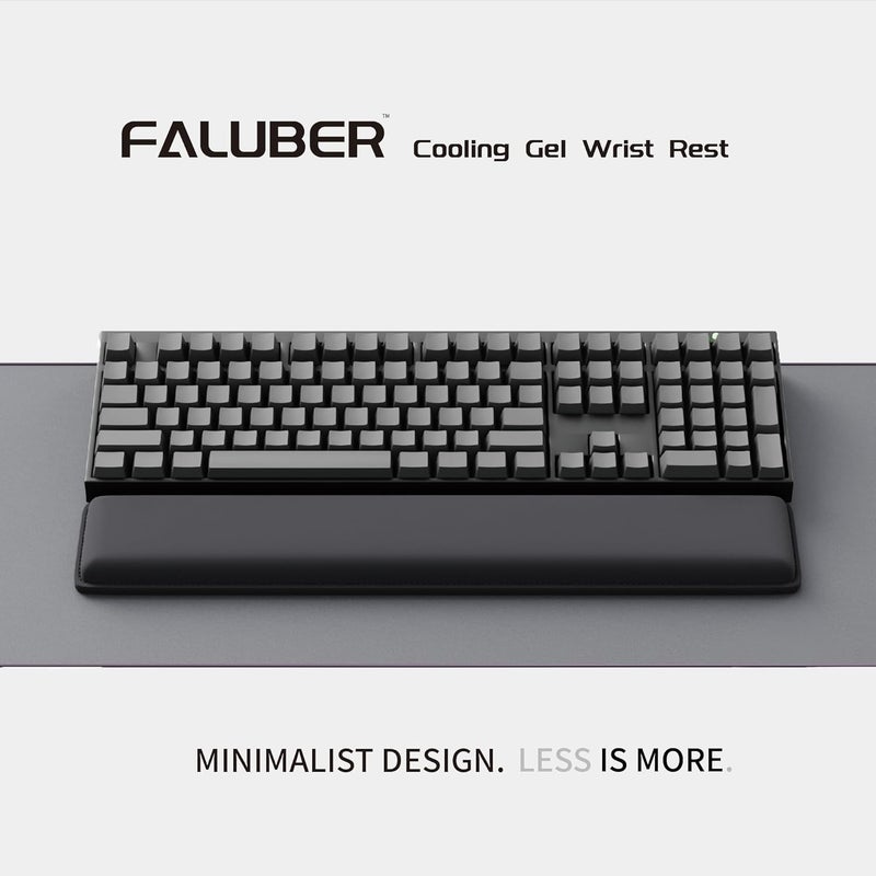 Faluber Cooling Gel Wrist Rest, 17.3-inch Length for Full-Sized Keyboard, Memory Foam Palm Rest with Non-Slip Footpad, Ergonomic Design, Stain Resistant, PC Accessory Gaming Gear (Large-Full Size) - Image 2
